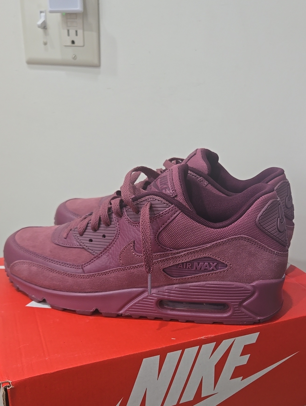 Nike Air Max 90 Premium "Vintage Wine" 2017 Shoes Rare Size Mens 10.5 - Picture 6 of 16